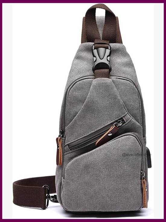 Waterproof Canvas Backpack with USB Port for Hiking Travel Work main image 6